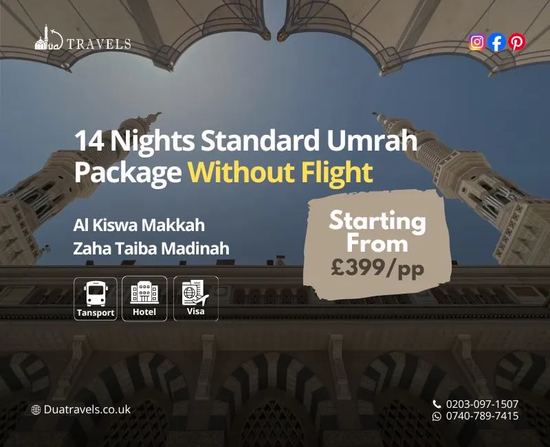 14 Nights Standard Umrah Package Without Flight