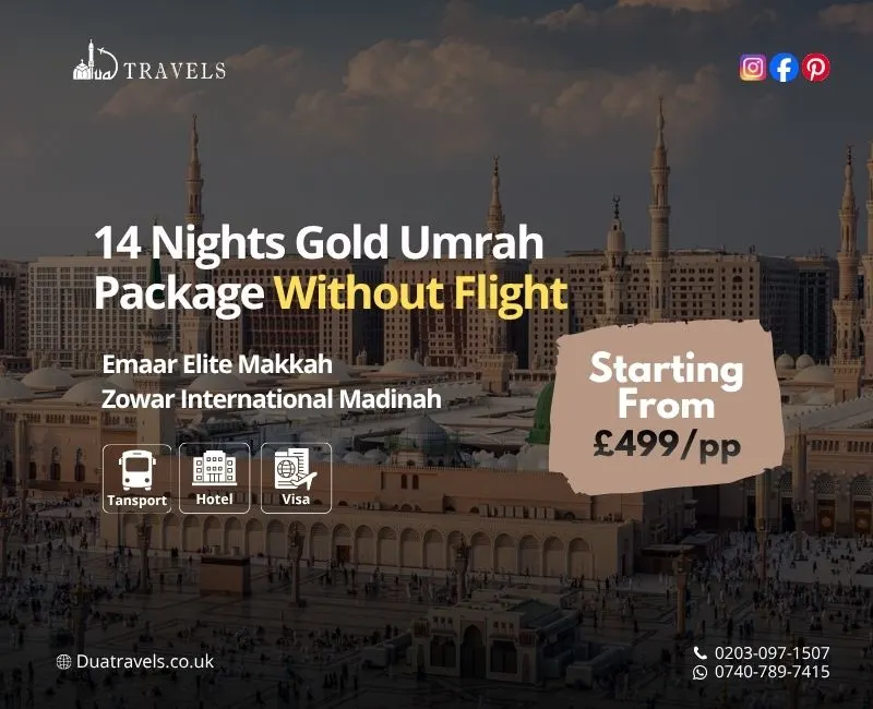 14 Nights Gold Umrah Package Without Flight