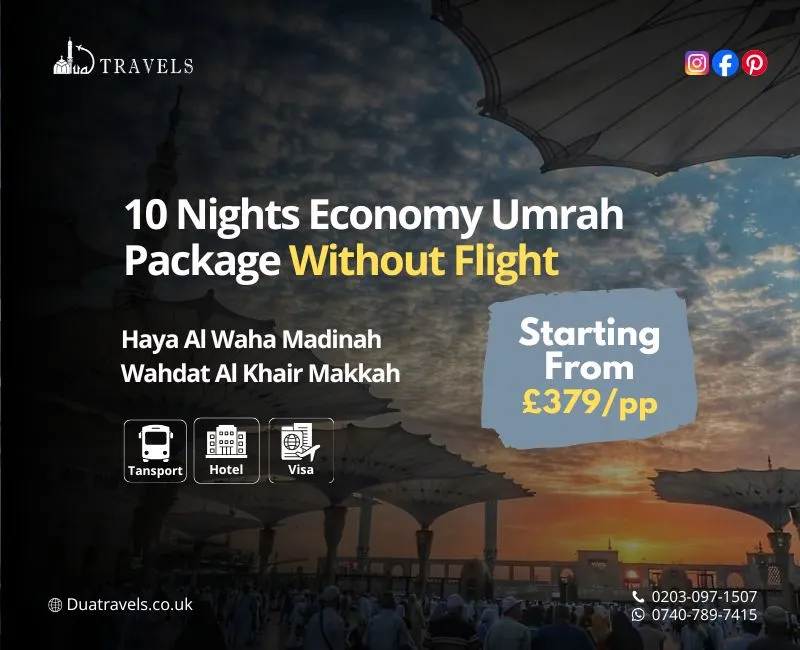 10 Nights Economy Umrah Package Without Flight