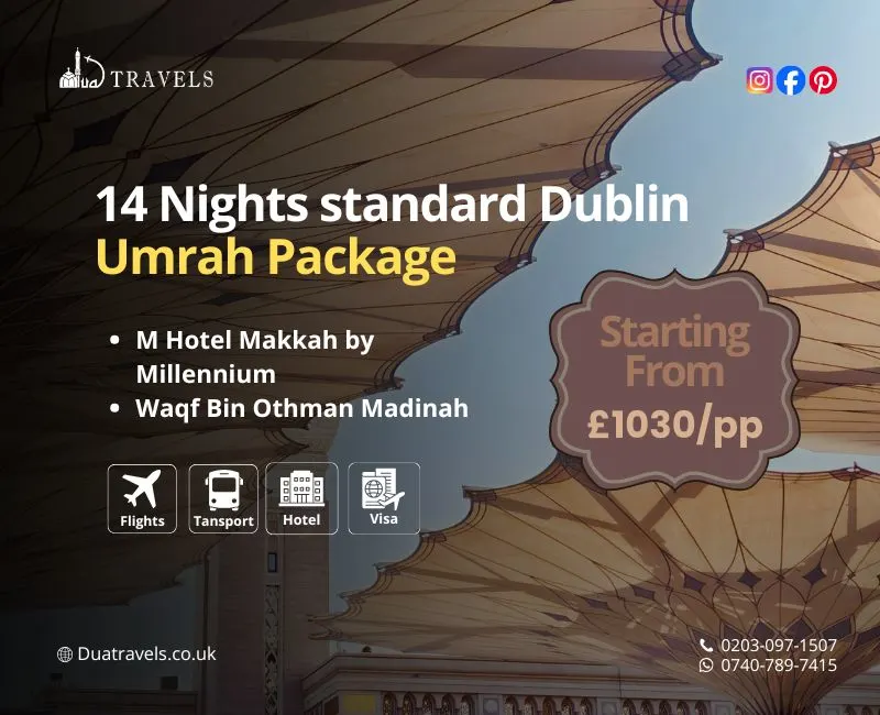 14 Nights standard Dublin Umrah Package