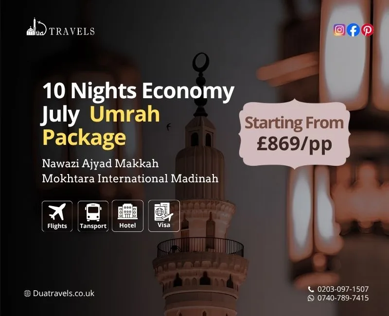 10 Nights Economy July Umrah Package