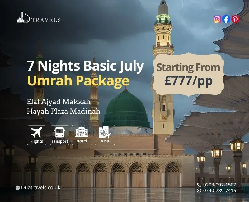 7 Nights Basic July Umrah Package