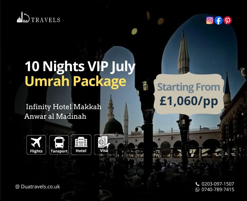 10 Nights VIP July Umrah Package