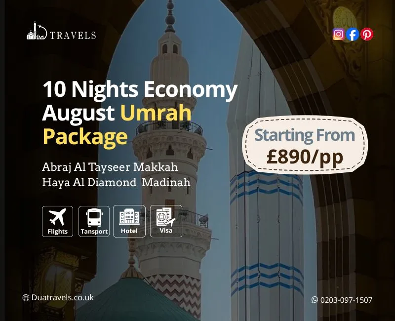 10 Nights Economy August Umrah Package