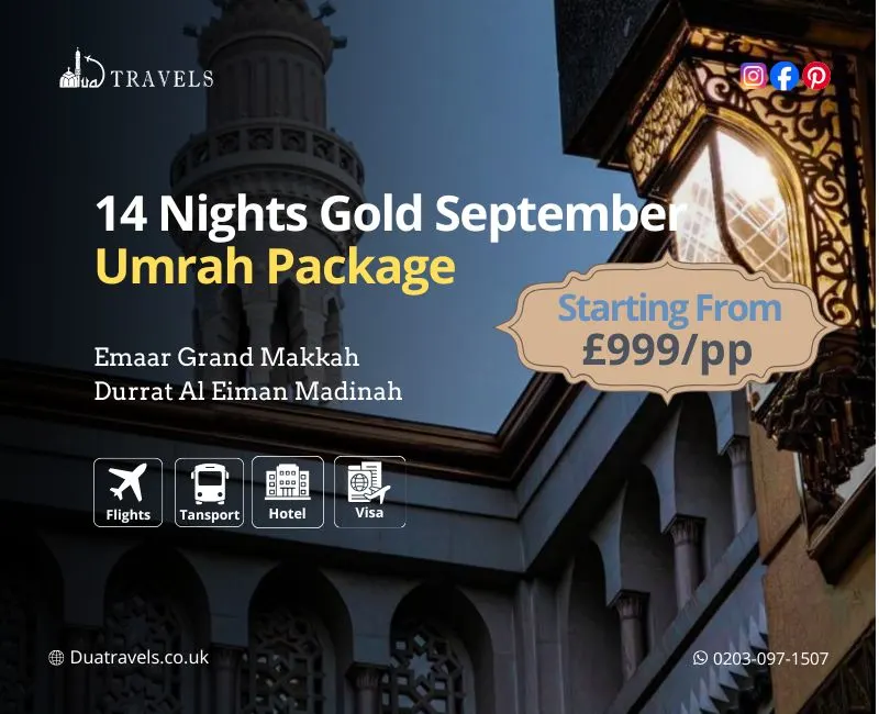 14 Nights Gold September Umrah Package