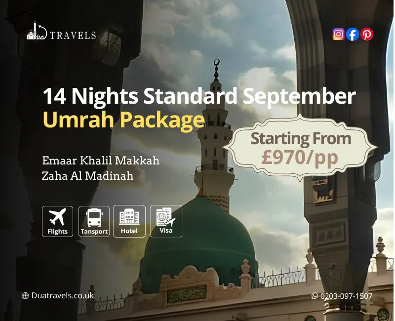 14 Nights September Standard umrah Package