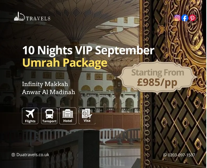 10 Nights VIP September Umrah Package