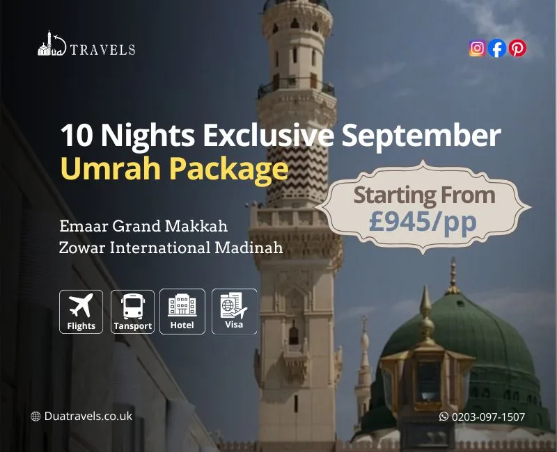 10 Nights Exclusive September Umrah Package